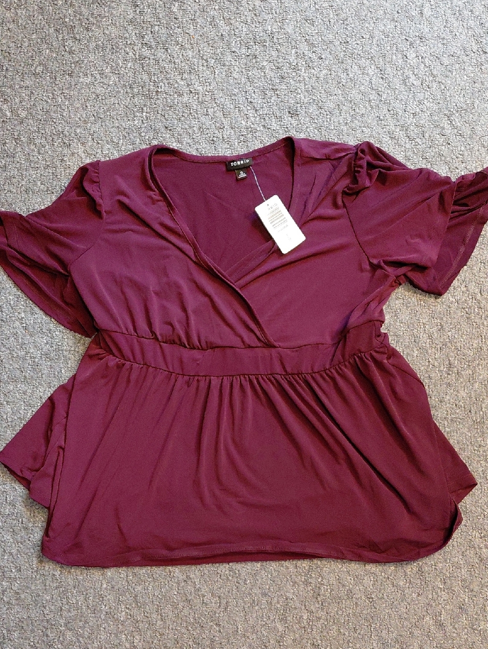 torrid Wine Babydoll Blouse